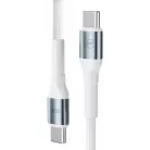 3mk - Data Cable Hyper N-Series - Type-C to Type-C, Szupergyors töltés, 100W, 20V/5A, 2m - Fehér