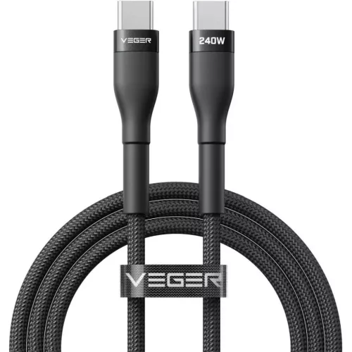 VEGER PD 5A 240W CC03 Type-C - Type-C kábel 1,5 m fekete