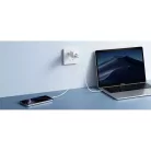 Fehér VEGER USB-A + USB-C PD Super Charge PPS 100W hálózati töltő adapter + USB-C–USB-C 240W adatkábel TR150