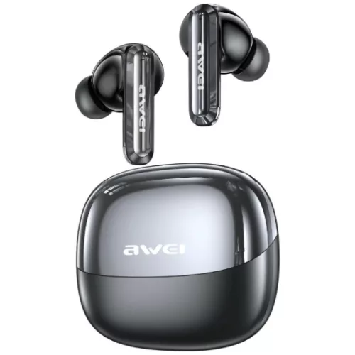 AWEI T229 ANC AI vezeték nélküli bluetooth fülhallgató töltődokkolóval sötétszürke