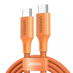   UGREEN L502 USB-C – USB-C nejlon fonott kábel, Power Delivery 5 A, narancssárga, 1 m
