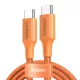 UGREEN L502 USB-C – USB-C nejlon fonott kábel, Power Delivery 5 A, narancssárga, 1 m