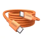 UGREEN L502 USB-C – USB-C nejlon fonott kábel, Power Delivery 5 A, narancssárga, 1 m