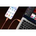 UGREEN L502 USB-C – USB-C nejlon fonott kábel, Power Delivery 5 A, narancssárga, 1 m