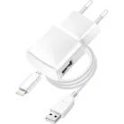 Blue Star USB-A 1A 5W hálózati töltő adapter + USB-A–Lightning kábel TFK-TC-1100B fehér