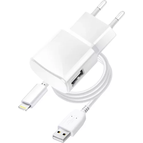 Blue Star USB-A 1A 5W hálózati töltő adapter + USB-A–Lightning kábel TFK-TC-1100B fehér