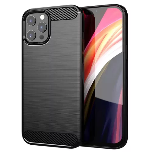 iPhone 13 Pro Fekete Techsuit Karbon Szilikon tok