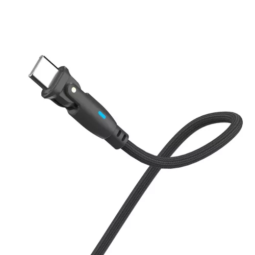 3mk - Adatkábel Hyper N-Series - Type-C to Type-C, 90 fokos kábel, 100W, 20V/5A, 1m - Fekete