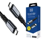3mk - Adatkábel Hyper N-sorozat - Thunderbolt 4, 48V/5A, 40Gb/s, 240W, 8K@60Hz, 2m - Fekete