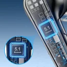 Techsuit - Bluetooth Headset Voicera (CB3) - Bluetooth 5.1, Hands-Free, Zajszűrő Mikrofon, 50h Beszélgetési Idő - Fekete
