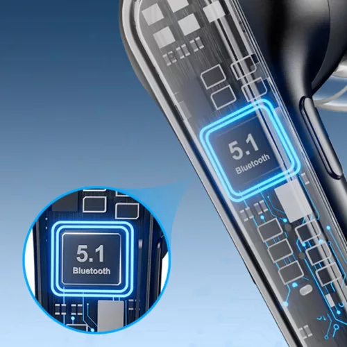 Techsuit - Bluetooth Headset Voicera (CB3) - Bluetooth 5.1, Hands-Free, Zajszűrő Mikrofon, 50h Beszélgetési Idő - Fekete