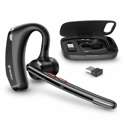 Techsuit - Premium Bluetooth Headset SoundForce Pro (G10) - BT5.3, kétszeres mikrofonos zajszűrés, 300 órás készenléti idő - Fekete