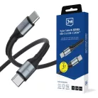 3mk - Adatkábel Hyper N-Series - Type-C-ről Type-C-re, Ultragyors töltés, 240W, 48V/5A, 3m - Fekete