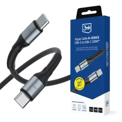   3mk - Data Cable Hyper N-Series - Type-C to Type-C, 100W, 20V/5A, 3m - Fekete