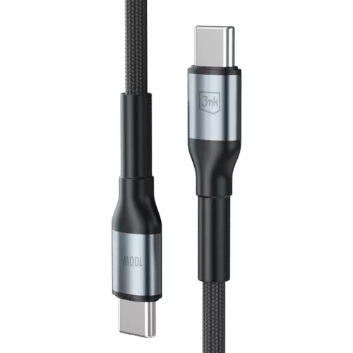 3mk - Data Cable Hyper N-Series - Type-C to Type-C, 100W, 20V/5A, 3m - Fekete