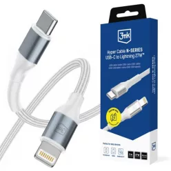   3mk - Adatkábel Hyper N-Series - Type-C to Lightning, 27W, 9V/3A, 2m - Fehér