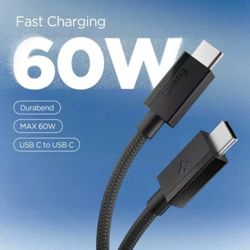 Spigen Essential EB6015CC Type-C USB kábel 60W 150 cm fekete