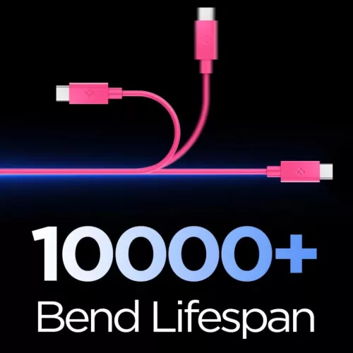 Spigen Essential EB6010CC Type-C USB kábel 60W 100 cm rózsaszín