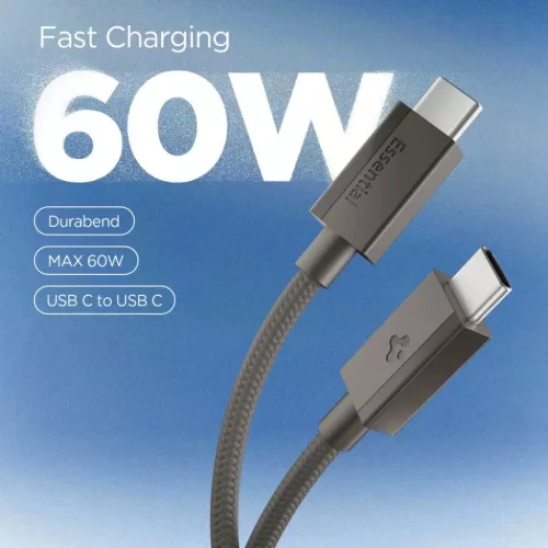 Spigen Essential EB6015CC Type-C kábel 60W 150 cm sötétszürke