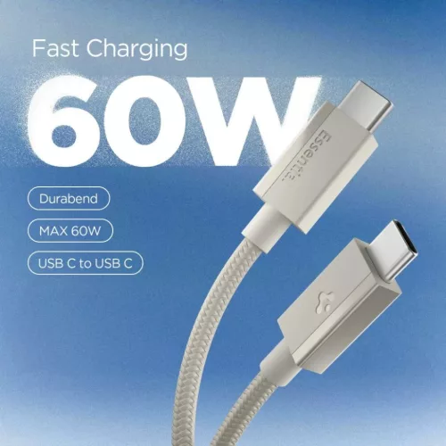 Spigen Essential EB6015CC Type-C USB-C / USB-C kábel 60W 150 cm természetes titán