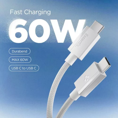Spigen Essential EB6015CC Type-C USB-C / USB-C kábel 60 W 150 cm fehér