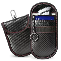   Tech-Protect KLR100 kulcstartó RFID jelblokkoló tok karbon fekete/piros