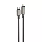 FONENG XS12 USB-C - Lightning PD 27W 1,2 m fekete kábel