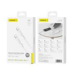 USB-C - USB-C PD 100W 1 m fehér Type-C USB kábel