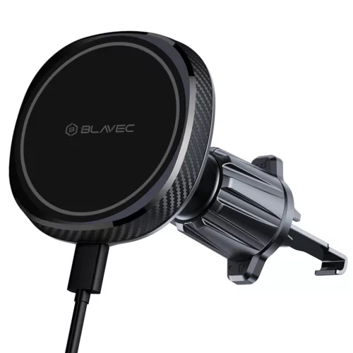 Blavec autós telefontartó BHC-06B 15W mágneses indukciós töltéssel és aktív hűtéssel légbeömlőre (BHC06B-MAVIB) fekete