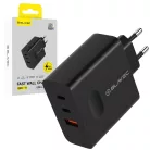Blavec Hálózati töltő BC-11 GaN - USB + 2xType C - QC PD 65W 3A (TCBC11G-U2CB653A) fekete