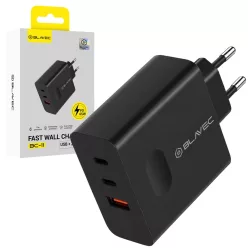   Blavec Hálózati töltő BC-11 GaN - USB + 2xType C - QC PD 65W 3A (TCBC11G-U2CB653A) fekete