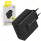 Blavec Hálózati töltő BC-11 GaN - USB + 2xType C - QC PD 65W 3A (TCBC11G-U2CB653A) fekete