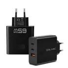 Blavec Hálózati töltő BC-11 GaN - USB + 2xType C - QC PD 65W 3A (TCBC11G-U2CB653A) fekete