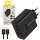 Blavec fali töltő BC-11 GaN - USB + 2xType C - QC PD 65W 3A Type C - Type C kábellel (TCBC11G-U2CB653A) fekete
