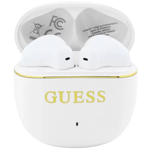 Guess Gold Line Glossy Classic Logo TWS Vezeték nélküli fülhallgató Fehér