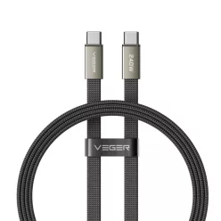   VEGER CC2-MTB lapos Type-C - Type-C PD 5A 240W kábel 1,5 m fekete