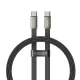 VEGER CC2-MTB lapos Type-C - Type-C PD 5A 240W kábel 1,5 m fekete