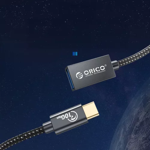 Orico CAF31 USB-C - USB-A 3.1 Gen 2 10Gbps 1m OTG adapter - fekete