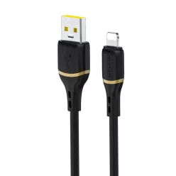 Dudao 1M 30W folyékony szilikon adatkábel Lightning Fekete