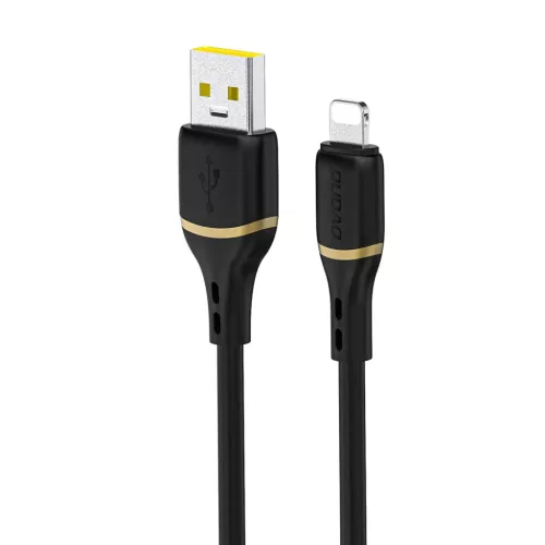 Dudao 1M 30W folyékony szilikon adatkábel Lightning Fekete
