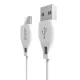 Dudao USB Type C 2.1A 1m fehér kábel (L4T 1m fehér)