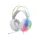 XO GE11 vezetékes fejhallgató 3,5 mm jack / USB-A fehér RGB mikrofonnal