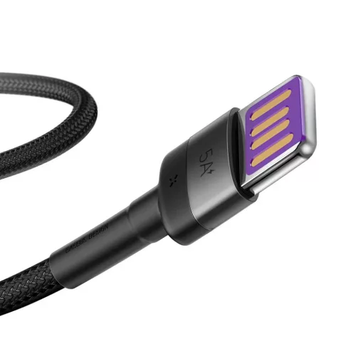 Baseus Caful HW gyorstöltő kábel USB/USB Type-C kábel 40W 1m szürke/fekete