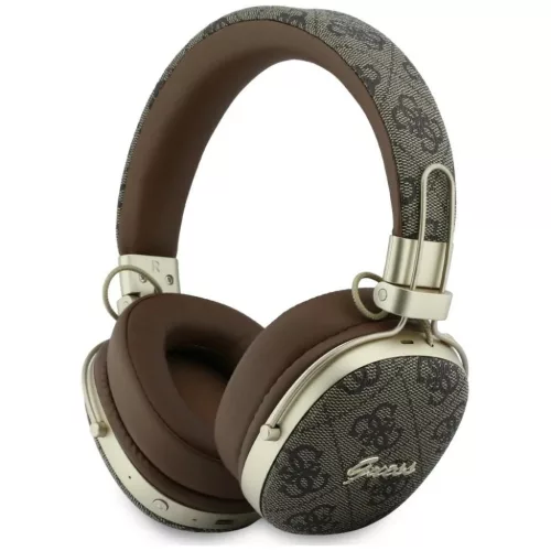 Guess Bluetooth ENC Metal 4G Script Logo barna vezeték nélküli Bluetooth fejhallgató