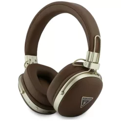   Guess Bluetooth ENC Metal Grained Triangle Logo barna vezeték nélküli fejhallgató