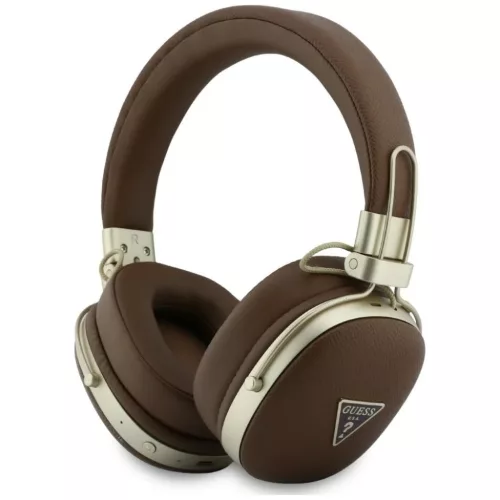 Guess Bluetooth ENC Metal Grained Triangle Logo barna vezeték nélküli fejhallgató