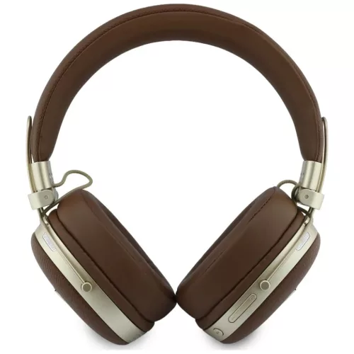 Guess Bluetooth ENC Metal Grained Triangle Logo barna vezeték nélküli fejhallgató