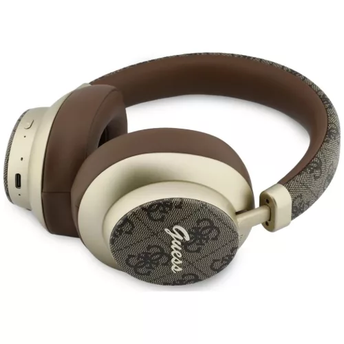 Guess Bluetooth ENC 4G Gold Script Metal barna vezeték nélküli fejhallgató
