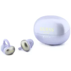   Guess OWS fülhallgató metálhatású galvanizált elemekkel, klasszikus logóval, lila