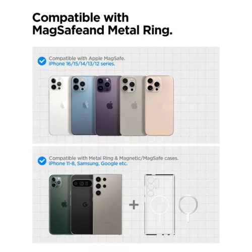 Spigen OneTap Pro 4 MagSafe autós telefontartó töltő, fekete Qi2 15W